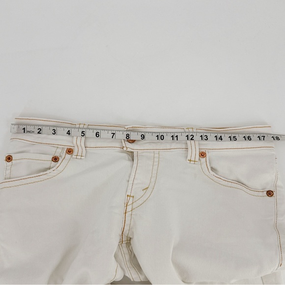 Levis Slouch 504 Low Rise Bootcut Grunge Y2K Retro Off White Jeans Womens 13M - Picture 7 of 14